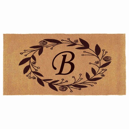 Calloway Mills Monogram Door Mat, Coir, Black, Natural, 36 in W x 72 in L 103363672B